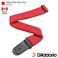 DAddario® 50CT05 Cotton Guitar Strap สายสะพายกีตาร์ ทำจากผ้าฝ้าย ปรับความยาวได้ 35 - 59.5 นิ้ว สำหรับกีตาร์โปร่ง, ไฟฟ้า, เบส ** Made in Canada **