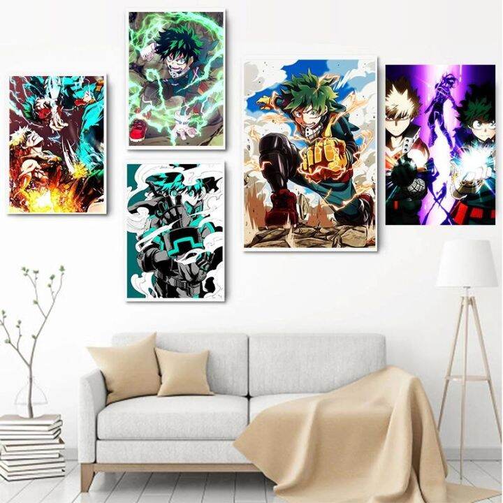 คลาสสิกญี่ปุ่นอะนิเมะ-my-hero-academia-โปสเตอร์ภาพวาดผ้าใบ-wall-art-ภาพการ์ตูนสมัยใหม่สำหรับห้องนั่งเล่นตกแต่งบ้าน