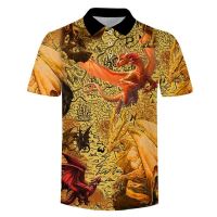 2023 NEW Style New Splicing Short Sleeve Brand High Quality Summer Shirts Casual Dragon Totem Loose Homme Polo Shirt Men Top PLUS Size XS-6XLNew product，Can be customization