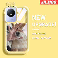 JIUMOO เคสสำหรับ VIVO Y02 Y02A Y11 2023เคสการ์ตูนสุนัขน่ารักลายเลนส์กล้องถ่ายรูปแบบนิ่มสัตว์ประหลาดน้อยสีสันสดใสเคสมือถือกันกระแทกแบบใสเคสป้องกันซิลิโคนเรียบง่ายปลอกความคิดสร้างสรรค์โปร่งใส