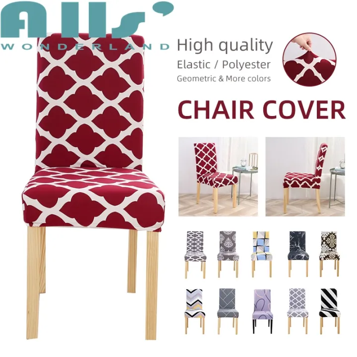Red Black White Grey Brown Striped, Red Fabric Dining Chair Covers