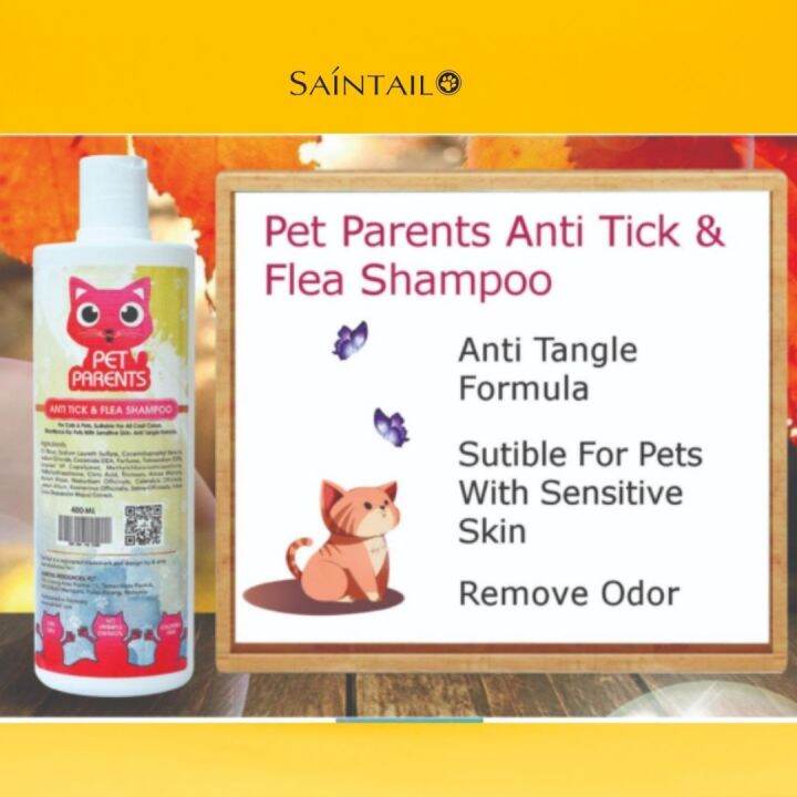 Saintail Pet Parents Anti Tick & Flea Shampoo 400ml Pet Shampoo Dogs