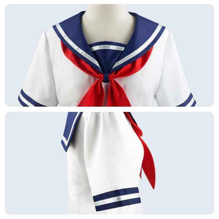 White Schoolgirl Uniform Navy Sailor School Uniforms Students Clothes