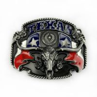 WesBuck Merek Texas Bull Gesper Sabuk Antik Baru Buatan Tangan Aksesori Sabuk Buatan Sendiri Ikat Pinggang DIY Gaya Koboi Barat Batu