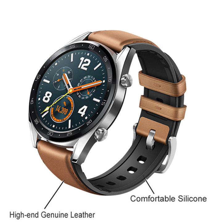 smart-watch-leather-silicone-wrist-band-strap-for-huawei-watch-gt-active-46mm-fashion-ladies-leather-strap