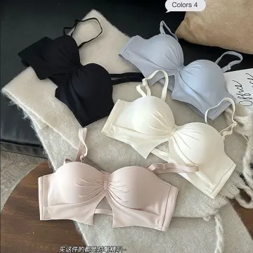 French underwear women's no steel ring comfortable summer aa cup women's  sleep triangle cup bra small