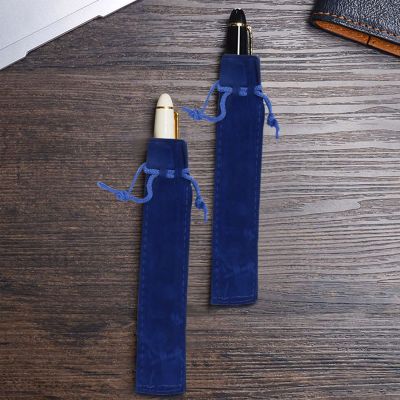 50 Pcs Blue Velvet Pen Pouch Sleeve Holder Single Pen Bag Case Pencil Bag