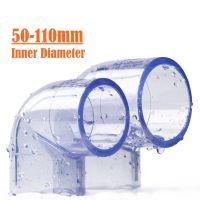 90 Degree Elbow Clear PVC Pipe Fitting Industrial Transparent Aquarium Pipe Connector 50mm to 90mm Inner Diameter