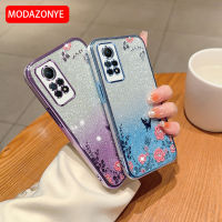 เคสสำหรับ Redmi Note 12 Pro 4G ดอกไม้ Bling เคสโทรศัพท์กลิตเตอร์ลายผีเสื้อแบบนิ่มป้องกันด้านหลังเป็นเคสสำหรับ Redmi Note 12 Pro 4G เคสสำหรับเด็กผู้หญิง