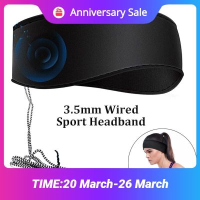 ZZOOI Sports Headphones 3.5mm Wired Stereo Music Headband Breathable Sleep Eye Mask Soft Earphone for Mobile Phone PC Birthday Gifts In-Ear Headphones
