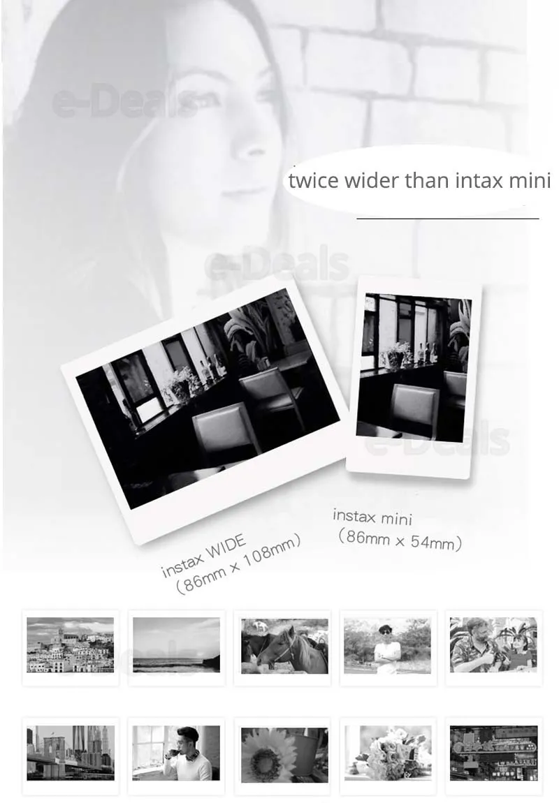 instax wide black and white