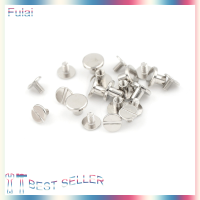 Fulai 10ชุดหัวแบนทองเหลือง Solid STUD สกรูหมุดหมุดหนังงานฝีมือกระเป๋าสตางค์เข็มขัด DIY