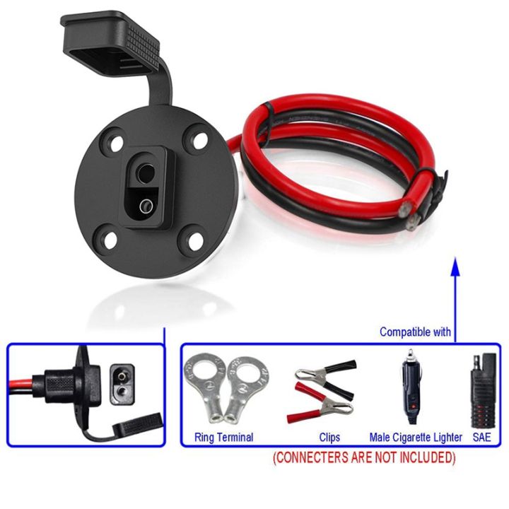 sae-connector-solar-weatherproof-sae-socket-sidewall-port-sae-cable-quick-connect-panel-mount-universal-flush-mountable-connector-for-solar-generator-battery-charger