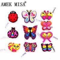 High Imitation Butterfly amp;Ladybug Shoe Accessories Novelty 1pcs Garden Shoe Original Charms Decorations fit Croc JIBZ Kids Gifts