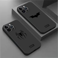 Marvel Spiderman BatLogo Case for Apple iPhone 8 Plus 7 6s XR 12 Mini XS X 11 14 Pro Max 13 Pro SE Back Black Soft Capa Cover