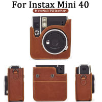 สำหรับ Instax Mini 40กล้องทันทีหนัง PU กระเป๋ากล้องป้องกันพกถุงปกเชลล์ที่มีสายคล้องไหล่กระเป๋าเก็บกล้อง