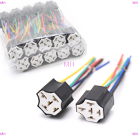 ?【Lowest price】MH ตัวยึดรีเลย์รถยนต์เซรามิก, 5 pins Auto RELAY SOCKET 5 PIN RELAY CONNECTOR ปลั๊กเซรามิครีเลย์ยึดที่นั่งรีเลย์สูงพร้อมหมุด