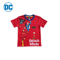 Magic Two Justice League T-Shirt Red colour เสื้อคอกลมพิมพ์ลายจัสติสลีกสำหรับเด็ก สีแดง