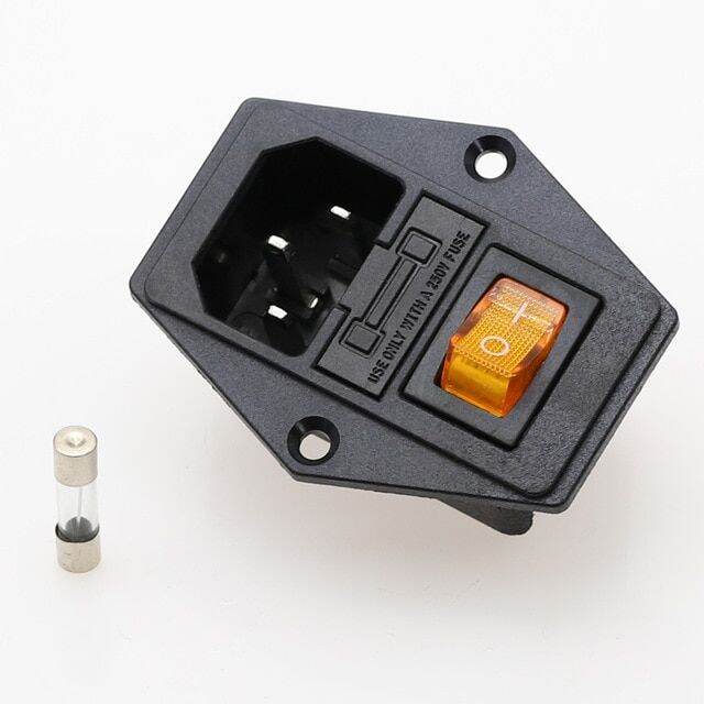 1set 10a 250v Inlet Module Plug Rocker Switch Male Power Socket 3 Pin Iec320 C14 Switch Fuse New