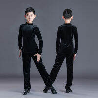 เสื้อผ้าออกกำลังกาย Ruffly Ballroom Latin Dance Training Uniform Stage Modern Children Boys And Girls Dancewear Latin Skirt Dancing