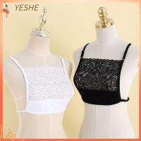 YESHE ลูกไม้ปักลาย ฝาครอบความแตกแยก ระบายอากาศได้ระบายอากาศ สีทึบทึบ ยกทรงสายเดี่ยว ทนทานต่อการใช้งาน Modesty เสื้อกั๊กแบบแผง กริล