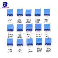 10PCS 3296 Trimmer Variable Potentiometer Resistance 100R/1K/10K/100K/1MK/200R/2K/20K/200K/2MK/50R/500R/5K/50K/500KΩ Ohm Trimpot