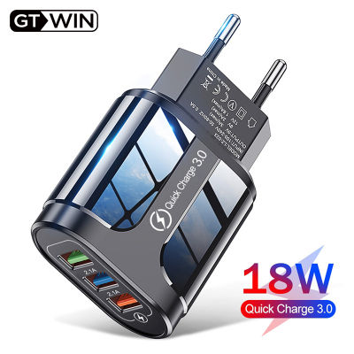 【Eco-friendly】 อะแดปเตอร์3.0 GTWIN เครื่องชาร์จติดผนังโทรศัพท์รวดเร็วชาร์จมือถือ3สำหรับชาร์จ USB QC3.0 Char2ger