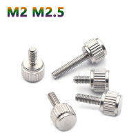 10pcs M2 M2.5 ตรง GRAIN Knurled Thumb สกรูสแตนเลสสตีล Hand Grip KNOB Bolts สำหรับ Vernier Calipers ความยาว 4-12 มม.-asdewrwerds