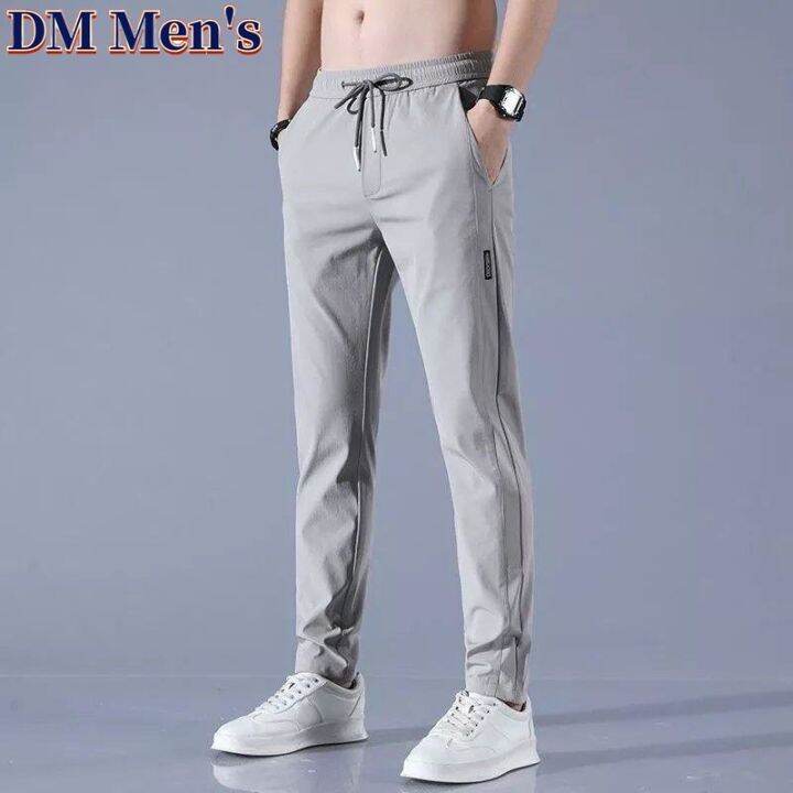 DM Men s Joggers Pants Men Plus Size 5XL Loose Casual Ice Silk