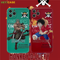 เคสโทรศัพท์ลายการ์ตูนวันพีซลูฟี่,เคสฝาหลังซิลิโคน TPU นิ่มสำหรับ Apple IPhone 12 11 Pro X XS Max XR 8 7 Plus สีแดงสีเขียว