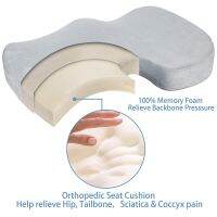 2 In 1 Bamboo Fiber Memory Foam Seat Gel Cushion Back Cushion Slow Rebound Waist Support Set for Home Office Health Care Chair Pad