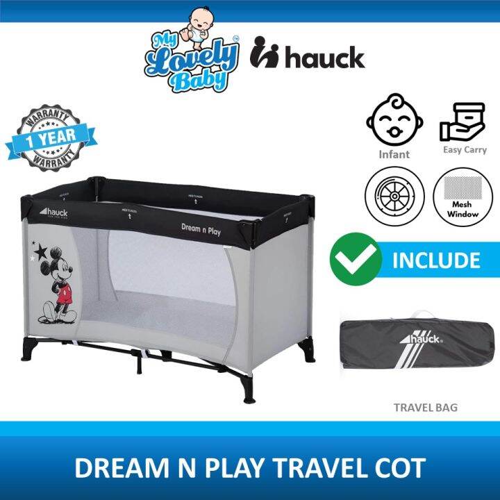 Hauck Dream N Play Travel Cot // Foldable Playpen // Included Travel