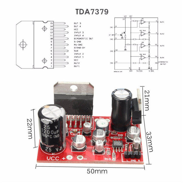 บอร์ดเครื่องขยายเสียงสเตอริโอ-tda7379-38w-38w-บอร์ด-dc-12v-ad828ปรีแอมป์มากกว่าแอมป์-ne5532