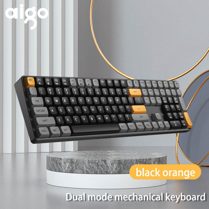 Aigo A108 Gaming Mechanical Keyboard PBT Two-Color Keycaps 2.4G ...