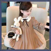 Ready Stock Korean Version Girls Clothing Long-Sleeved Dress Childrens One-Piece Baby Long T-Shirt New Style Fashionable