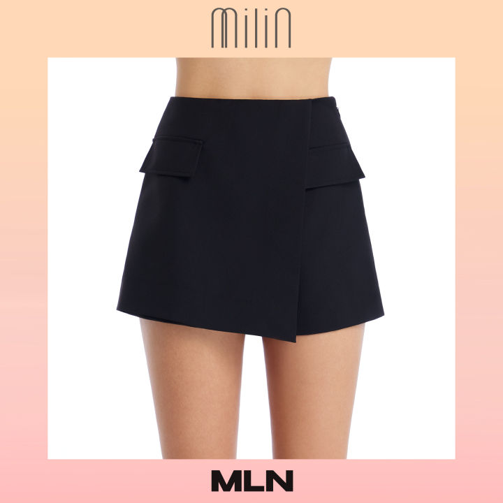 milin-high-waist-front-wrap-style-shorts-กางเกงขาสั้น-เอวสูง-ป้ายด้านหน้า-แต่งฝากระเป๋า-sheryl-shorts-mln