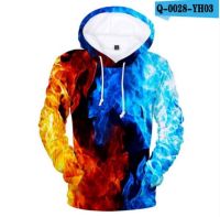 Sudadera con capucha 3D para niños y niñas, suéter con estampado de galaxia espacial amarilla y azul, para Otoño e Invierno