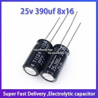 10pcs Rubycon imported aluminum electrolytic capacitor 25v 390uf 8x16 ruby zlh high frequency and long life Electrical Circuitry Parts