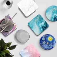 Diatomite Coaster Absorbent Cup Round Small Tray Smell Refrigerator Desert Coasters Placemat for Dining Table Cafes