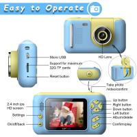 ZZOOI Video Recorder Camera Cute Children Kids Camera 2.4 Inch Ips Hd Screen Mini Photography Tools For Children Birthday Gift Camara Sports &amp; Action Camera