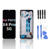 หน้าจอสัมผัสโทรศัพท์มือถือพร้อมดิจิไทเซอร์แทนการประกอบสำหรับ Poco X4 Pro 5G ของแท้จากโรงงาน