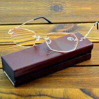 Rimless Luxury Diamond Cut Multilayer Coating Rhinestone Reading Glasses for Women +0.75 to +3.5 +3.75 +4