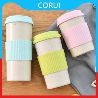 Water Cup Portable Anti-scalding Cup Set Wheat Fiber Water Cup With Lid With Cover Office Cup Drinkware Fiber Water Cup Mugs