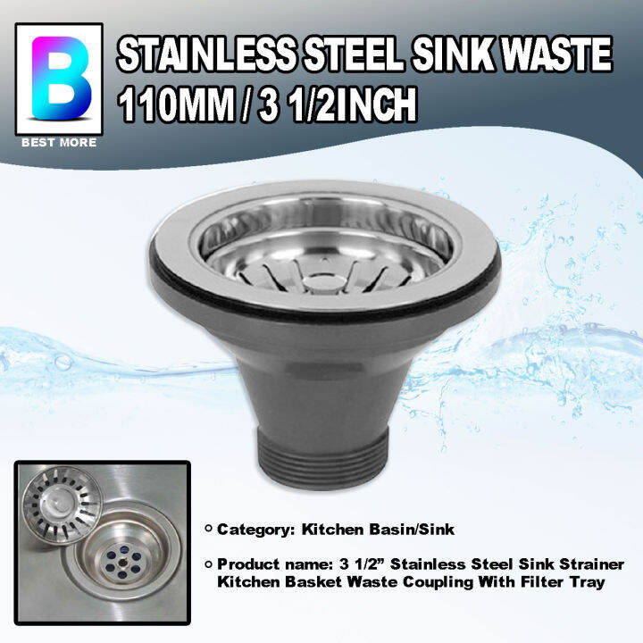 Stainless Steel Sink Waste 110MM / 3 1/2INCH | Lazada