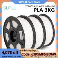 SUNLU ผ้าไหมเส้นใย PETG PLA พิมพ์ลาย3D 3ม้วน,1.75มม. เป็นมิตรกับสิ่งแวดล้อมไร้กลิ่น1กก. ต่อม้วน