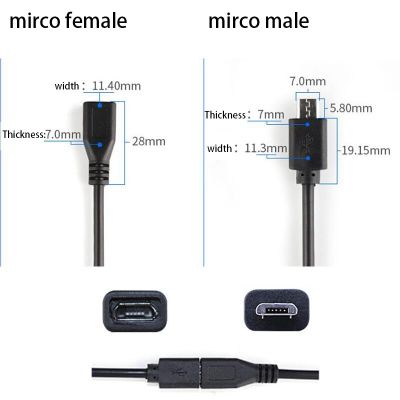 ；【‘； 1/5Pcs Micro USB 2.0 A Female Male Jack Charging Connector Cable 4 Pin 2 Pin 4 Wires Data Charge Cord DIY For  Inter