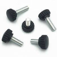 5pcs m3 m4 m5 m6 m8 knurled Nylon Round Plastic Head Handle Thumb Screw Bakelite Bolt Black Bakelite hand screw length 8-40mm