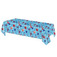 4.5x9ft Fourth of July Table Cloth 4th of July Waterproof PE Table Cover Water &amp; Oil Proof Tablecloth for Veterans Memorial Day Table Decors everyone