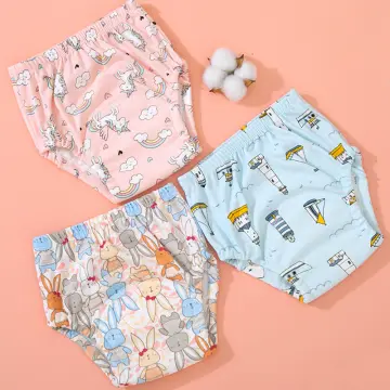 6pcs Waterproof Baby Training Underwear Reusable Training Pants Toddlers  Washable Cloth Diapers Panties for Potty Training