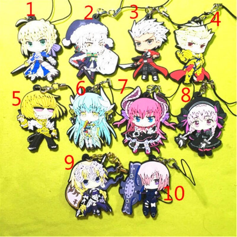 Fate/Grand Order Rubber Strap Keychain Phone Charm Bag Pendant Merlin Alter Gift 